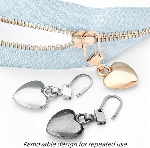 5Pcs Multicolor Heart Shaped Zipper Pull Replacement, Metal Zipper Fixer, Repair Kit for Backpack, Coats, Jackets, Pants, Luggage，Sewing Notions and Supplies in Saudi Arabia