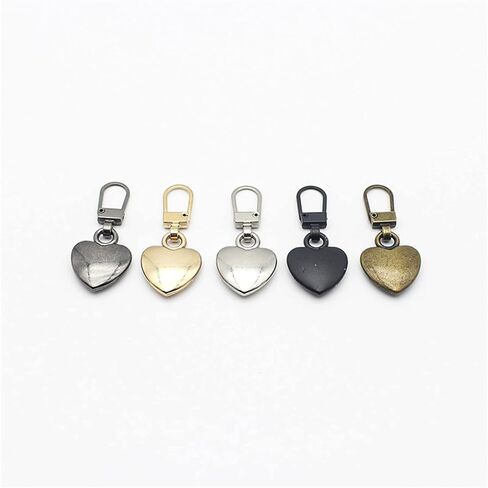 5Pcs Multicolor Heart Shaped Zipper Pull Replacement, Metal Zipper Fixer, Repair Kit for Backpack, Coats, Jackets, Pants, Luggage，Sewing Notions and Supplies in Saudi Arabia