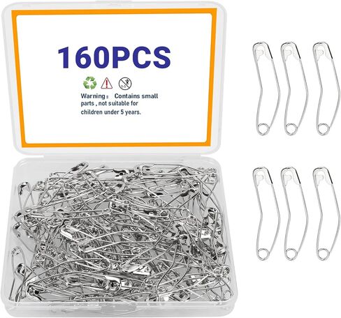 160pcs Curved Safety Pins,1.5 Inch Quilting Basting Pins,Stainless Steel Fabric Pin Baste for Quilting Knitting Sew Quilt Supply Quilting Pin in Saudi Arabia