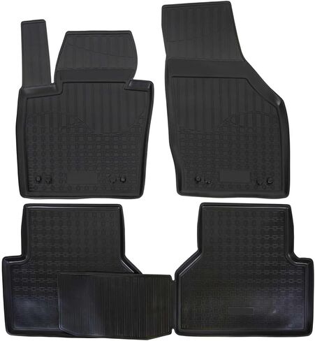 3D Floor Mats for 2015-2018 Audi Q3 (8U) Heavy Duty, Custom Fit, All Weather Floor Liner Front & 2nd Row Full Set Rubber, Black in Saudi Arabia