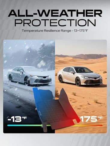 YHTAUTO Floor Mats Compatible with 2014-2021 Mazda 6, TPE Floor Liners All-Weather Protection Custom Fit, 1st & 2nd Row, Set of 3 in Kuwait