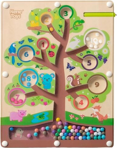 Nene Toys Color Tree Maze – Montessori Magnetic Board for Toddlers 2 3 4 5 Years – Wooden Color & Number Sorting Game – Fine Motor Skills Toy for Preschool Kids – Travel Busy Board Educational Toy in Saudi Arabia