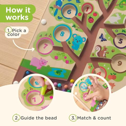 Nene Toys Color Tree Maze – Montessori Magnetic Board for Toddlers 2 3 4 5 Years – Wooden Color & Number Sorting Game – Fine Motor Skills Toy for Preschool Kids – Travel Busy Board Educational Toy in Saudi Arabia