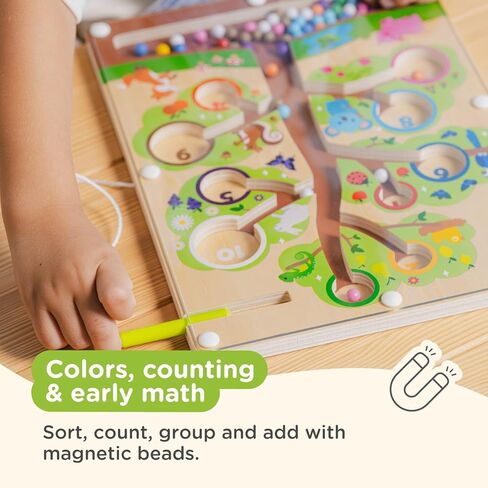 Nene Toys Color Tree Maze – Montessori Magnetic Board for Toddlers 2 3 4 5 Years – Wooden Color & Number Sorting Game – Fine Motor Skills Toy for Preschool Kids – Travel Busy Board Educational Toy in Saudi Arabia