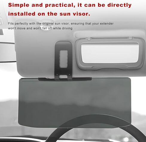 Sun Visor Extender for Car, Anti-Glare UV400 Auto Polarized Visor Extension with PC Lens, Adjustable Sun Visors Extender Protects from Glare Stray Light for Safe Driving in Saudi Arabia