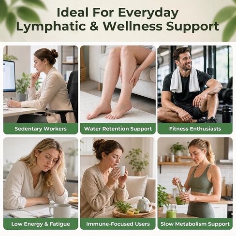 Lymphatic Drainage Supplements | 300 Softgels, 6000 mg Herbal Lymph System Support for Women & Men | 21-in-1 Herbal Blend for Lymphatic Support, Fluid Balance & Immune System in Saudi Arabia