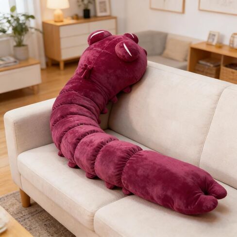 Toji Worm Plush, 120cm/47in Large Stuffed Animal Body Pillow, Burgundy Red, Soft Anime Plush Toy in Saudi Arabia