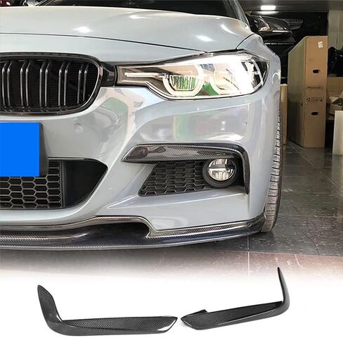ألياف الكربون المصد الأمامي تنفيس Canard الفاصل عدة لسيارات BMW 3 Series F30 M Sport 2012-2018 غطاء فتحة التهوية غطاء الضباب الخفيف in Kuwait