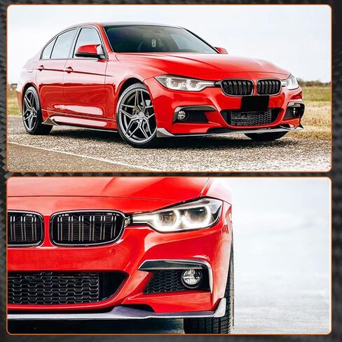 ألياف الكربون المصد الأمامي تنفيس Canard الفاصل عدة لسيارات BMW 3 Series F30 M Sport 2012-2018 غطاء فتحة التهوية غطاء الضباب الخفيف in Kuwait