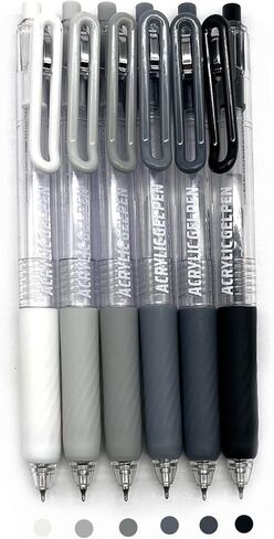 6 Colors Acrylic Gel Pen Set 0.7mm Fine Pointed Fit for Drawing Creation, Daily Painting, Coloring, Card Making, Journaling,Sketch Color in Saudi Arabia
