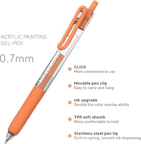 6 Colors Acrylic Gel Pen Set 0.7mm Fine Pointed Fit for Drawing Creation, Daily Painting, Coloring, Card Making, Journaling,Sketch Color in Saudi Arabia