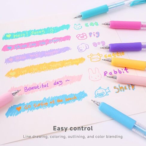6 Colors Acrylic Gel Pen Set 0.7mm Fine Pointed Fit for Drawing Creation, Daily Painting, Coloring, Card Making, Journaling,Sketch Color in Saudi Arabia