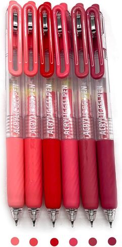 6 Colors Acrylic Gel Pen Set 0.7mm Fine Pointed Fit for Drawing Creation, Daily Painting, Coloring, Card Making, Journaling,Sketch Color in Saudi Arabia