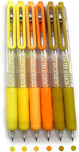 6 Colors Acrylic Gel Pen Set 0.7mm Fine Pointed Fit for Drawing Creation, Daily Painting, Coloring, Card Making, Journaling,Sketch Color in Saudi Arabia