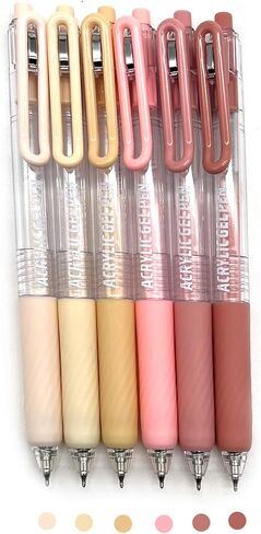 6 Colors Acrylic Gel Pen Set 0.7mm Fine Pointed Fit for Drawing Creation, Daily Painting, Coloring, Card Making, Journaling,Sketch Color in Saudi Arabia