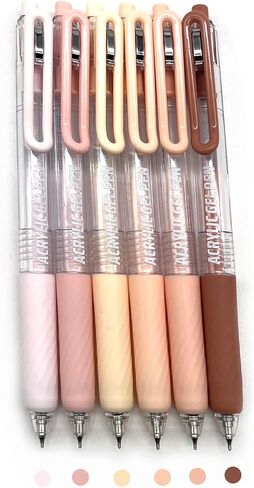 6 Colors Acrylic Gel Pen Set 0.7mm Fine Pointed Fit for Drawing Creation, Daily Painting, Coloring, Card Making, Journaling,Sketch Color in Saudi Arabia