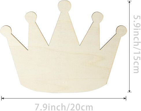 Crown Shape Wood Craft Unfinished Wooden Board DIY Wood Craft Ornaments Craft 6pcs in Saudi Arabia