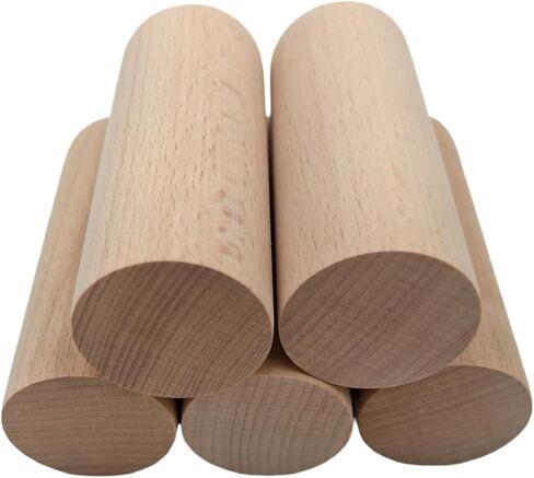 Beech Wooden Dowel Rod, 5PCS Unfinished Round Wood Sticks, Precut Hardwood Rods for Craft DIY, Wands, Flags and Home Decor (3.93 x 1.57 inch) in Saudi Arabia