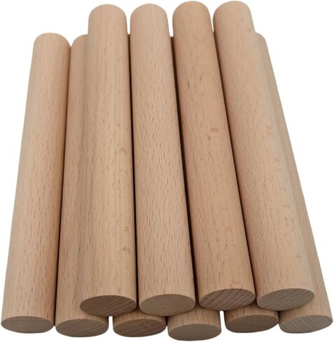 Beech Wooden Dowel Rod, 5PCS Unfinished Round Wood Sticks, Precut Hardwood Rods for Craft DIY, Wands, Flags and Home Decor (3.93 x 1.57 inch) in Saudi Arabia