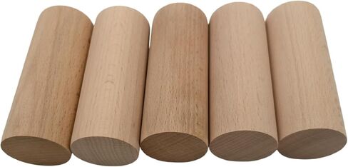 Beech Wooden Dowel Rod, 5PCS Unfinished Round Wood Sticks, Precut Hardwood Rods for Craft DIY, Wands, Flags and Home Decor (3.93 x 1.57 inch) in Saudi Arabia