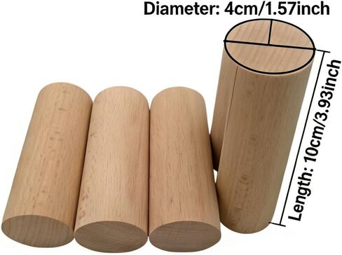 Beech Wooden Dowel Rod, 5PCS Unfinished Round Wood Sticks, Precut Hardwood Rods for Craft DIY, Wands, Flags and Home Decor (3.93 x 1.57 inch) in Saudi Arabia