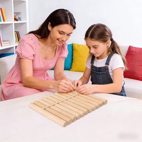 Beech Wooden Dowel Rod, 5PCS Unfinished Round Wood Sticks, Precut Hardwood Rods for Craft DIY, Wands, Flags and Home Decor (3.93 x 1.57 inch) in Saudi Arabia