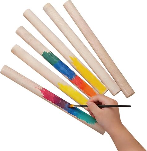 Beech Wooden Dowel Rod, 5PCS Unfinished Round Wood Sticks, Precut Hardwood Rods for Craft DIY, Wands, Flags and Home Decor (3.93 x 1.57 inch) in Saudi Arabia