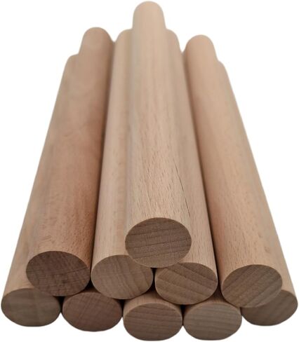 Beech Wooden Dowel Rod, 5PCS Unfinished Round Wood Sticks, Precut Hardwood Rods for Craft DIY, Wands, Flags and Home Decor (3.93 x 1.57 inch) in Saudi Arabia