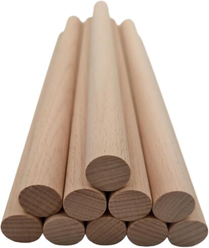 Beech Wooden Dowel Rod, 5PCS Unfinished Round Wood Sticks, Precut Hardwood Rods for Craft DIY, Wands, Flags and Home Decor (3.93 x 1.57 inch) in Saudi Arabia