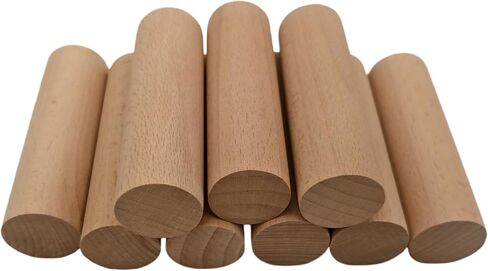 Beech Wooden Dowel Rod, 5PCS Unfinished Round Wood Sticks, Precut Hardwood Rods for Craft DIY, Wands, Flags and Home Decor (3.93 x 1.57 inch) in Saudi Arabia