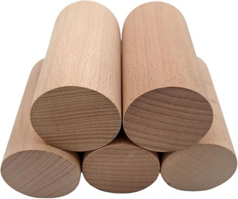 Beech Wooden Dowel Rod, 5PCS Unfinished Round Wood Sticks, Precut Hardwood Rods for Craft DIY, Wands, Flags and Home Decor (3.93 x 1.57 inch) in Saudi Arabia