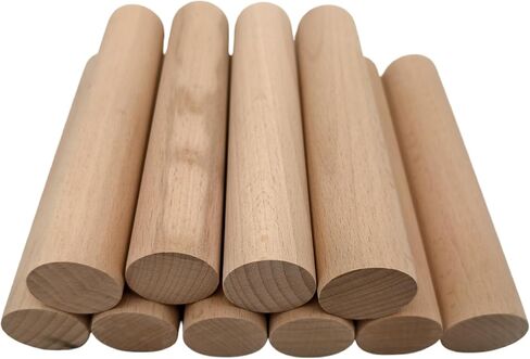 Beech Wooden Dowel Rod, 5PCS Unfinished Round Wood Sticks, Precut Hardwood Rods for Craft DIY, Wands, Flags and Home Decor (3.93 x 1.57 inch) in Saudi Arabia