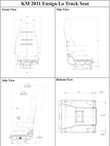 Uni Pro Ensign Lo Black Fabric Suspension Seat W/Brackets for Ford F650 & F750 Trucks in Saudi Arabia