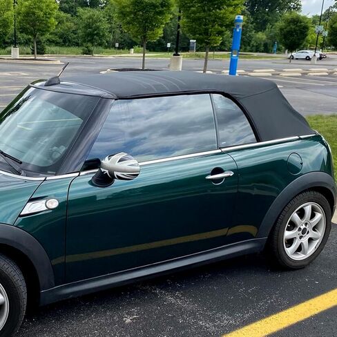 HECASA غطاء ناعم قابل للتحويل متوافق مع 2009-2015 BWM Mini Cooper/S Cabrio مع نافذة زجاجية ساخنة قماش شراعي من الفينيل باللون الأسود in Kuwait