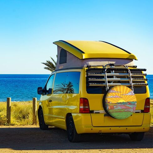 Sunflower Hope Faith Love Spare Tire Cover Cross US Flag Wheel Protectors Covers Universal for RV SUV Truck Camper Travel Trailer Dust-Proof Universal Accessories 18 Inch in Kuwait