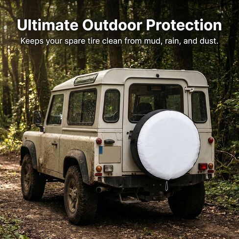 Spare Tire Cover, 420D Oxford with Silver Coating, Waterproof UV Protector, Anti-Aging & Tear-Resistant, Easy Clean, Handle & Drawstring, Fits Jeep RV SUV Trailer, 18-23 Inch Tires (S) in Saudi Arabia