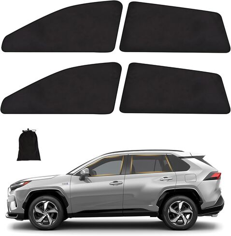 XCBYT Car Window Shades for 2019-2024 Toyota RAV4, Suede Fabric Car Window Covers for Privacy, Custom Fit Design Without Built-in Steel Rings, UV & Heat Protection, Magnetic Installation in Saudi Arabia