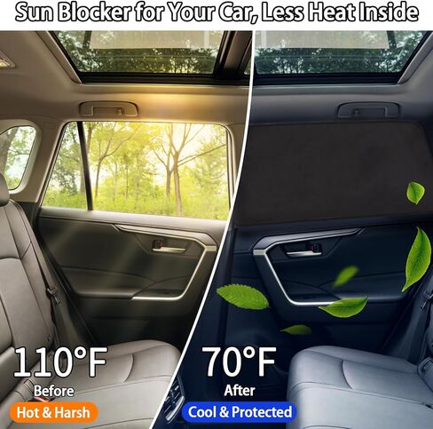 XCBYT Car Window Shades for 2019-2024 Toyota RAV4, Suede Fabric Car Window Covers for Privacy, Custom Fit Design Without Built-in Steel Rings, UV & Heat Protection, Magnetic Installation in Saudi Arabia