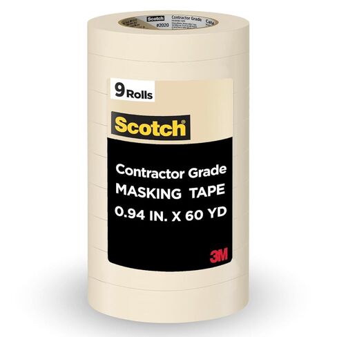Scotch Contractor Grade Masking Tape, 0.94 inches by 60.1 Yards (540 Yards Total per roll), 4 Pack in Kuwait