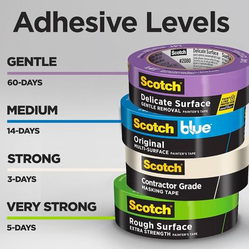 Scotch Contractor Grade Masking Tape, 0.94 inches by 60.1 Yards (540 Yards Total per roll), 4 Pack in Kuwait