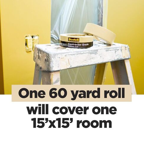 Scotch Contractor Grade Masking Tape, 0.94 inches by 60.1 Yards (540 Yards Total per roll), 4 Pack in Kuwait