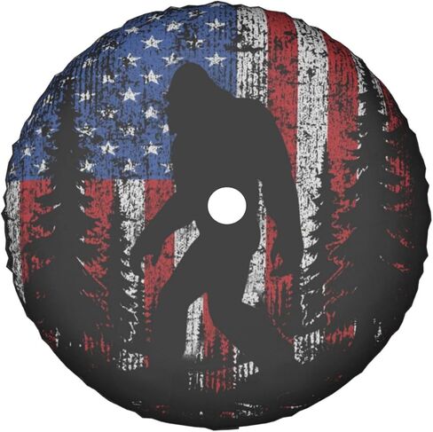 American Flag Spare Tire Wheel Cover with Backup Camera Hole Leather Wheel Cover Compatible with Wrangler JL Rv SUV Travel Trailer in Saudi Arabia