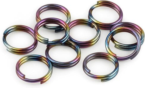 10Pcs Titanium Alloy Key Ring, EDC Outdoor Small Tool Key Ring Accessories, Mini Connector Key Rings for Jewelry Making Necklaces Bracelet Earrings, 10mm, Multicolor in Saudi Arabia