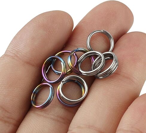 10Pcs Titanium Alloy Key Ring, EDC Outdoor Small Tool Key Ring Accessories, Mini Connector Key Rings for Jewelry Making Necklaces Bracelet Earrings, 10mm, Multicolor in Saudi Arabia