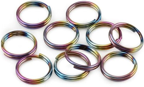 10Pcs Titanium Alloy Key Ring, EDC Outdoor Small Tool Key Ring Accessories, Mini Connector Key Rings for Jewelry Making Necklaces Bracelet Earrings, 10mm, Multicolor in Saudi Arabia