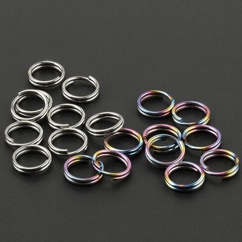 10Pcs Titanium Alloy Key Ring, EDC Outdoor Small Tool Key Ring Accessories, Mini Connector Key Rings for Jewelry Making Necklaces Bracelet Earrings, 10mm, Multicolor in Saudi Arabia