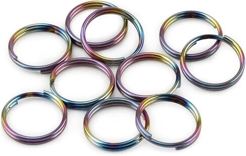 10Pcs Titanium Alloy Key Ring, EDC Outdoor Small Tool Key Ring Accessories, Mini Connector Key Rings for Jewelry Making Necklaces Bracelet Earrings, 10mm, Multicolor in Saudi Arabia