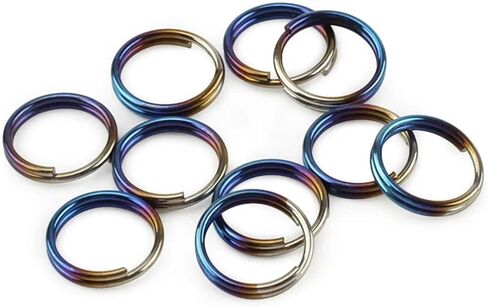10Pcs Titanium Alloy Key Ring, EDC Outdoor Small Tool Key Ring Accessories, Mini Connector Key Rings for Jewelry Making Necklaces Bracelet Earrings, 10mm, Multicolor in Saudi Arabia