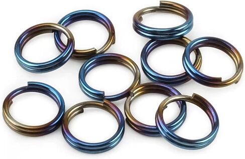 10Pcs Titanium Alloy Key Ring, EDC Outdoor Small Tool Key Ring Accessories, Mini Connector Key Rings for Jewelry Making Necklaces Bracelet Earrings, 10mm, Multicolor in Saudi Arabia