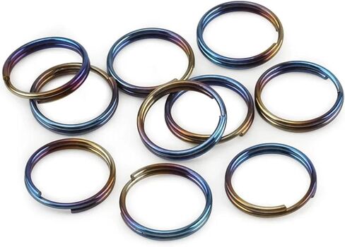 10Pcs Titanium Alloy Key Ring, EDC Outdoor Small Tool Key Ring Accessories, Mini Connector Key Rings for Jewelry Making Necklaces Bracelet Earrings, 10mm, Multicolor in Saudi Arabia